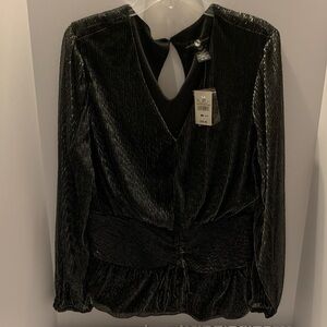 Ashley Stewart Shimmering Black Blouse